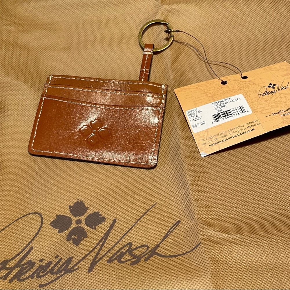 Patricia Nash Brown Leather Key Card Holder